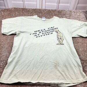 Gildan Ultra Cotton Mens Large Funny Cyclops Graphic T-Shirt Destroy Distressed